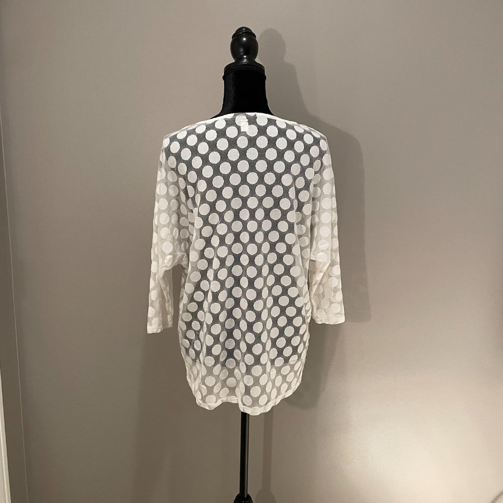 Alfani Womens Sheer Polka-dot Pullover sz M NWOT - Picture 2 of 5